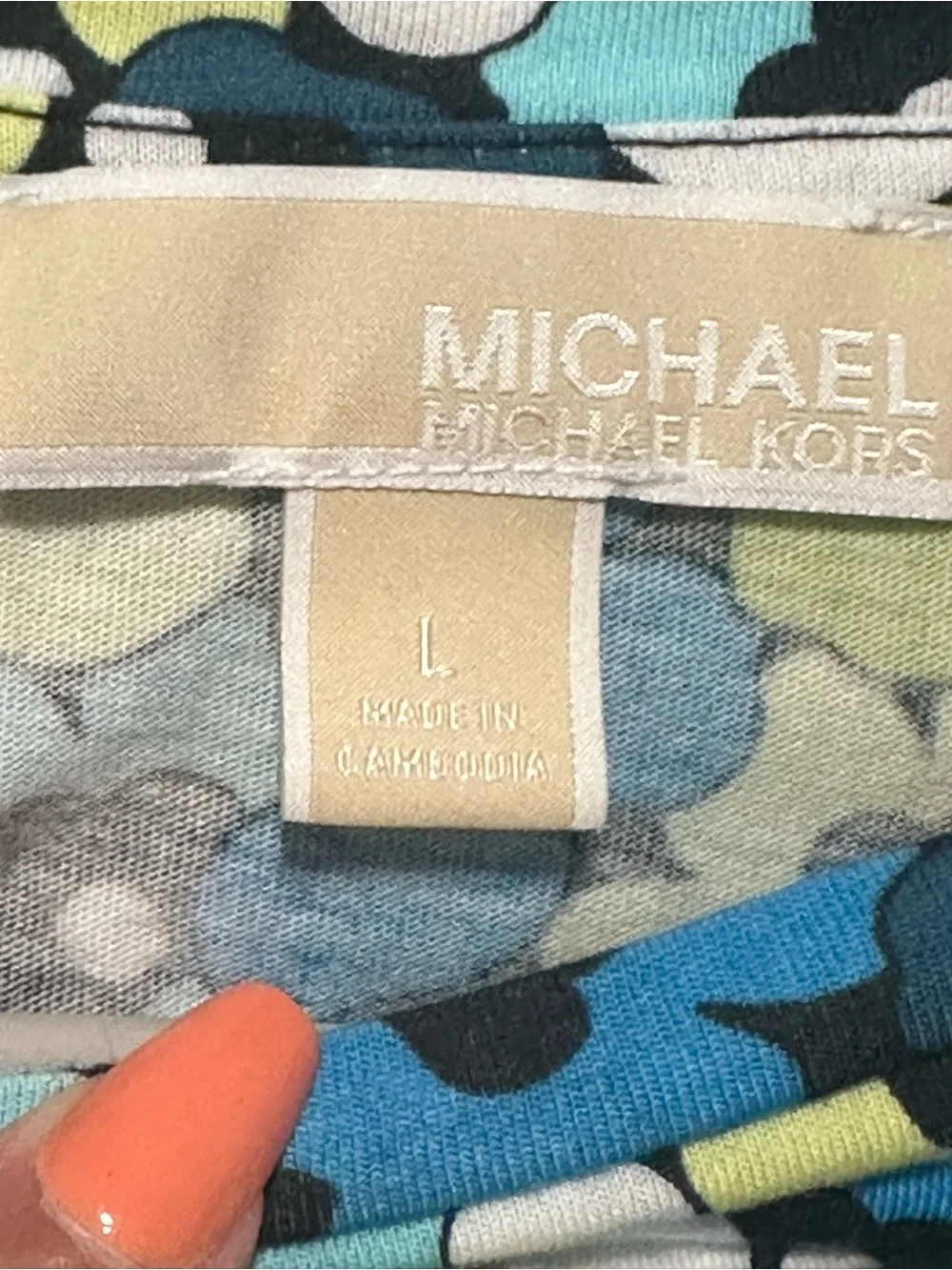 Michael Kors Blue, Teal & Lime Floral Short Sleeve Tee 💙💚🌸💙🌸💚Large